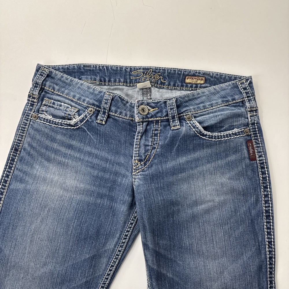 Silver Jeans Frances Capri Women W30 Blue‎ Denim Stretch Medium Wash L1268SVP356 - Picture 4 of 16